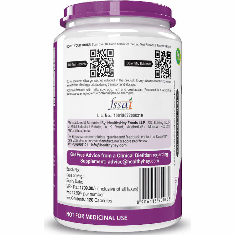 HealthyHey Natural Vitamin K2 + Natural D3 - Non-GMO | Non-Synthetic 120 Veg. Capsules