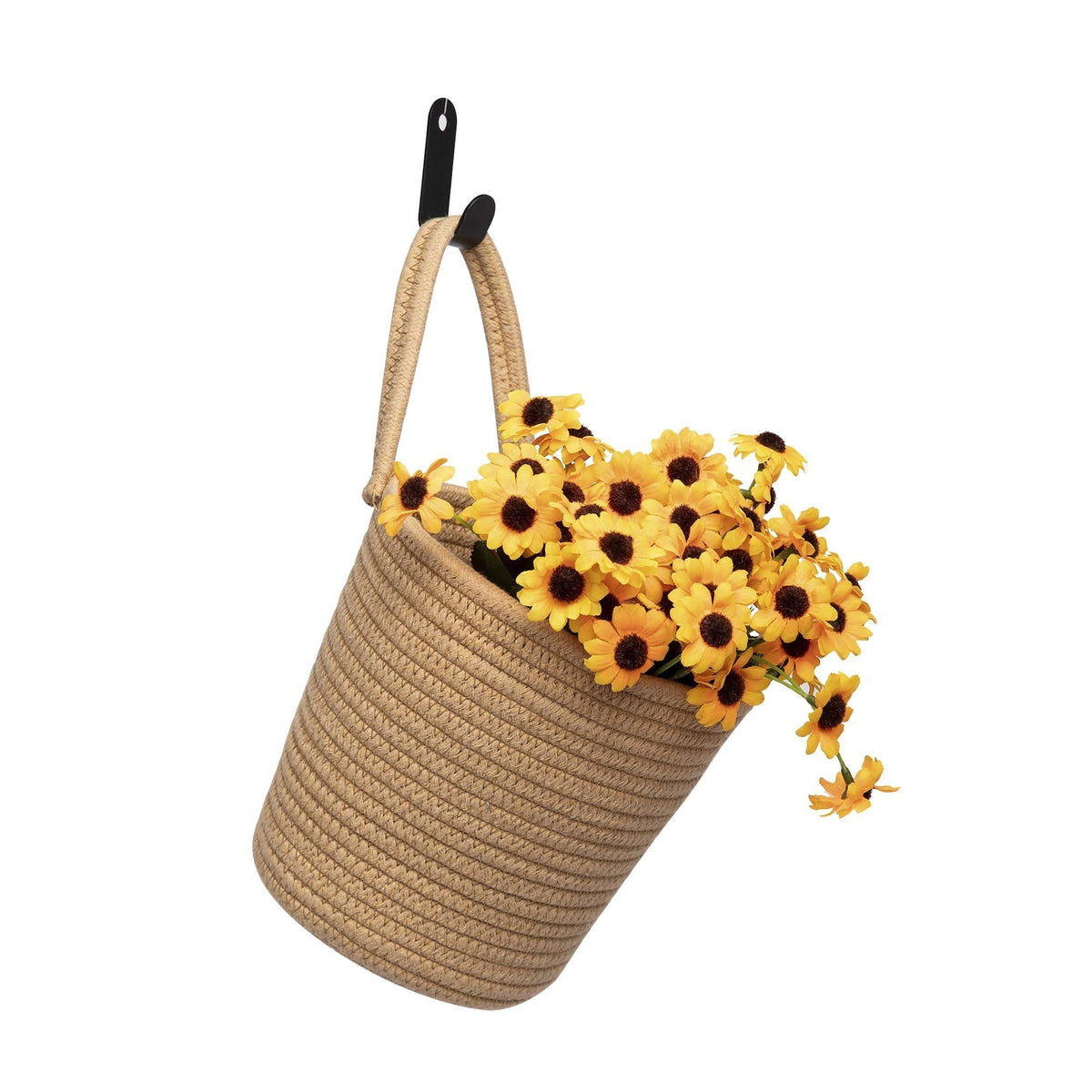 2Pcs 4 hooks Jute Rope Plants Hanging Basket For Deco