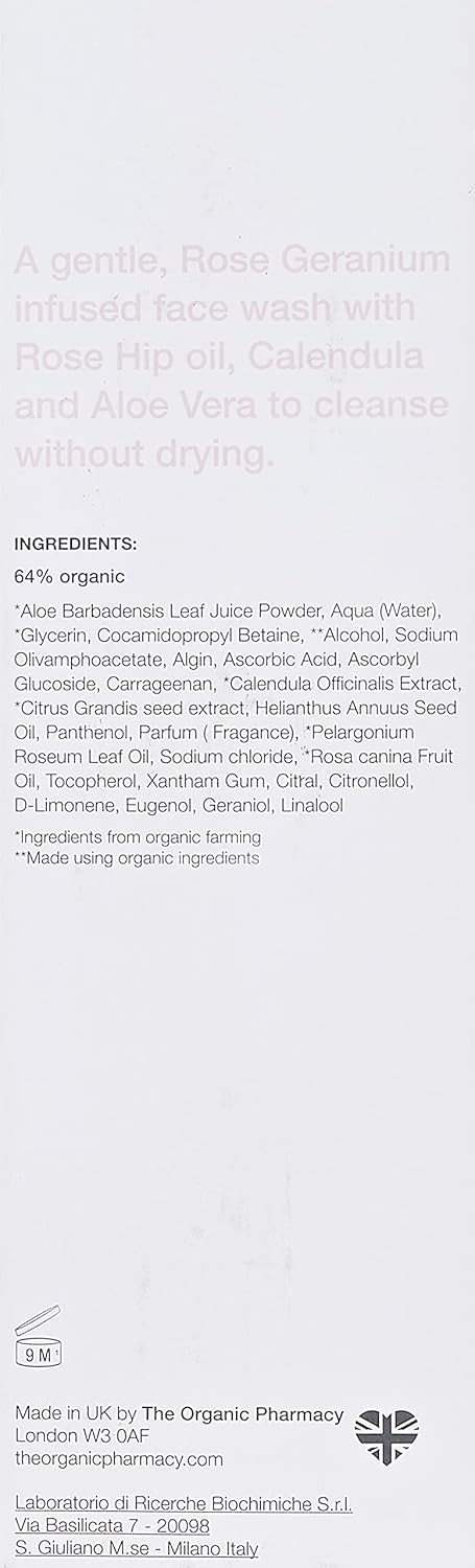 The Organic Pharmacy Rose Facial Cleansing Gel 100ml