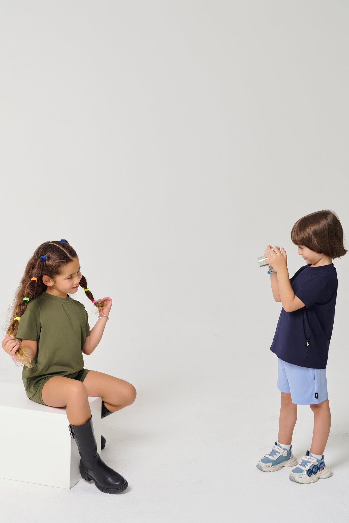 Regular Fit Kids Tights - Olive Green