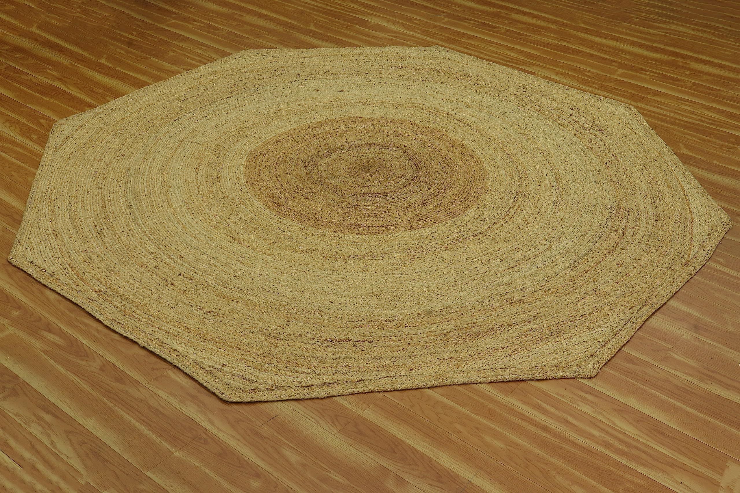 AIESY® Collection Circle Area Jute Rug Ideal Rug for Traffic Area