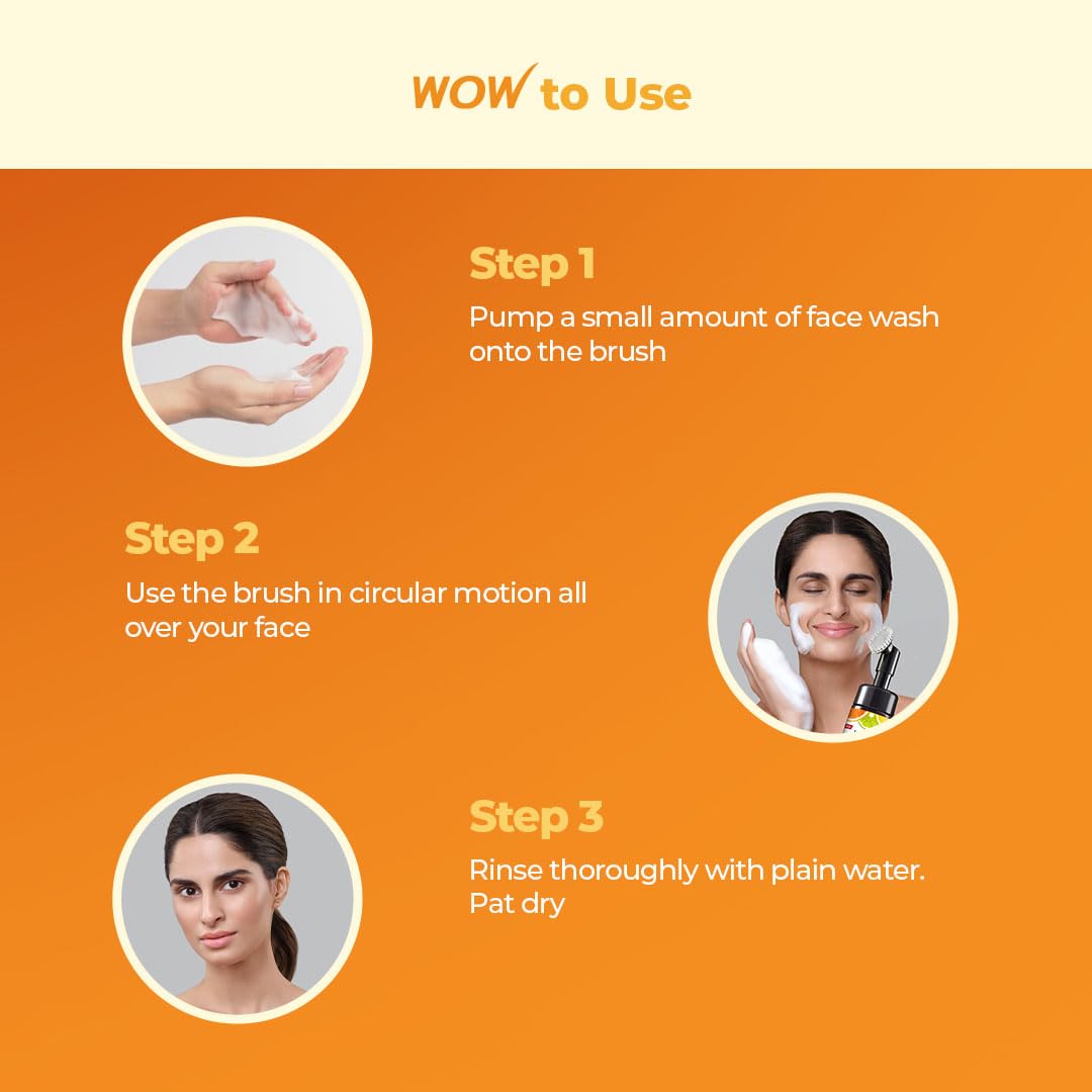 Wow Skin Science Brightening Vitamin C & Niacinamide Foaming Face Wash For Women & Men 150ml pack Of 2