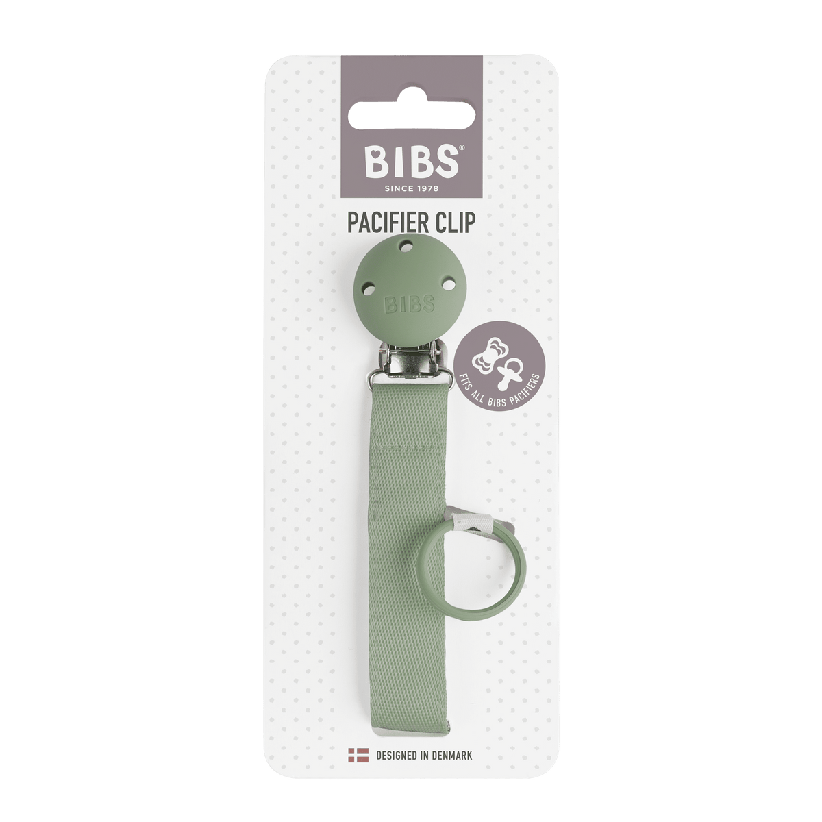 Bibs Pacifier Clip Ribbon Sage