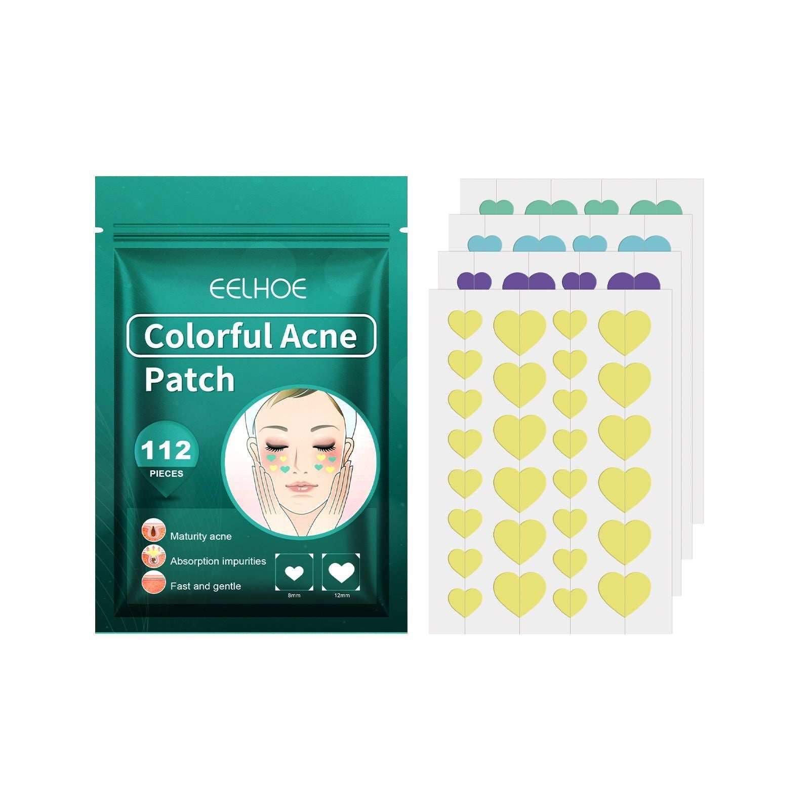 Colorful Acne Patch, Clear Acne Removal, Fast Spot & Mark Healing ,144pieces