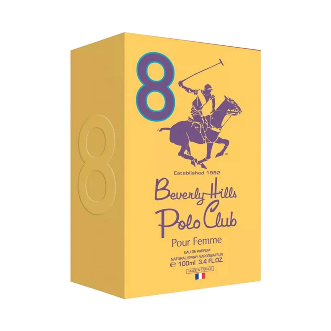 Beverly Hills Polo Club No. 8 Eau de Parfum for Women, 100ml - Makasib Offer