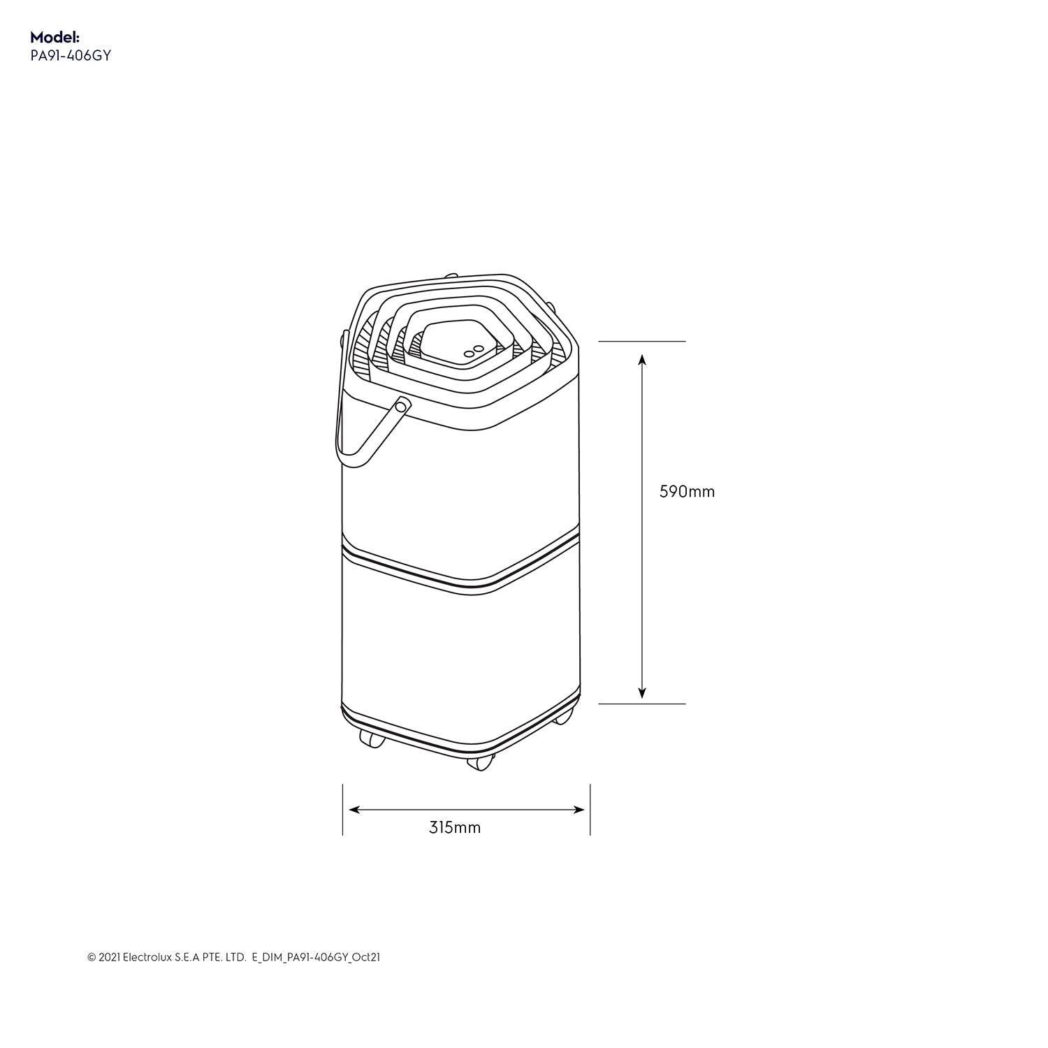 Electrolux Pure A9 Air Purifier, PA91-406GY, Up to ~60 m²