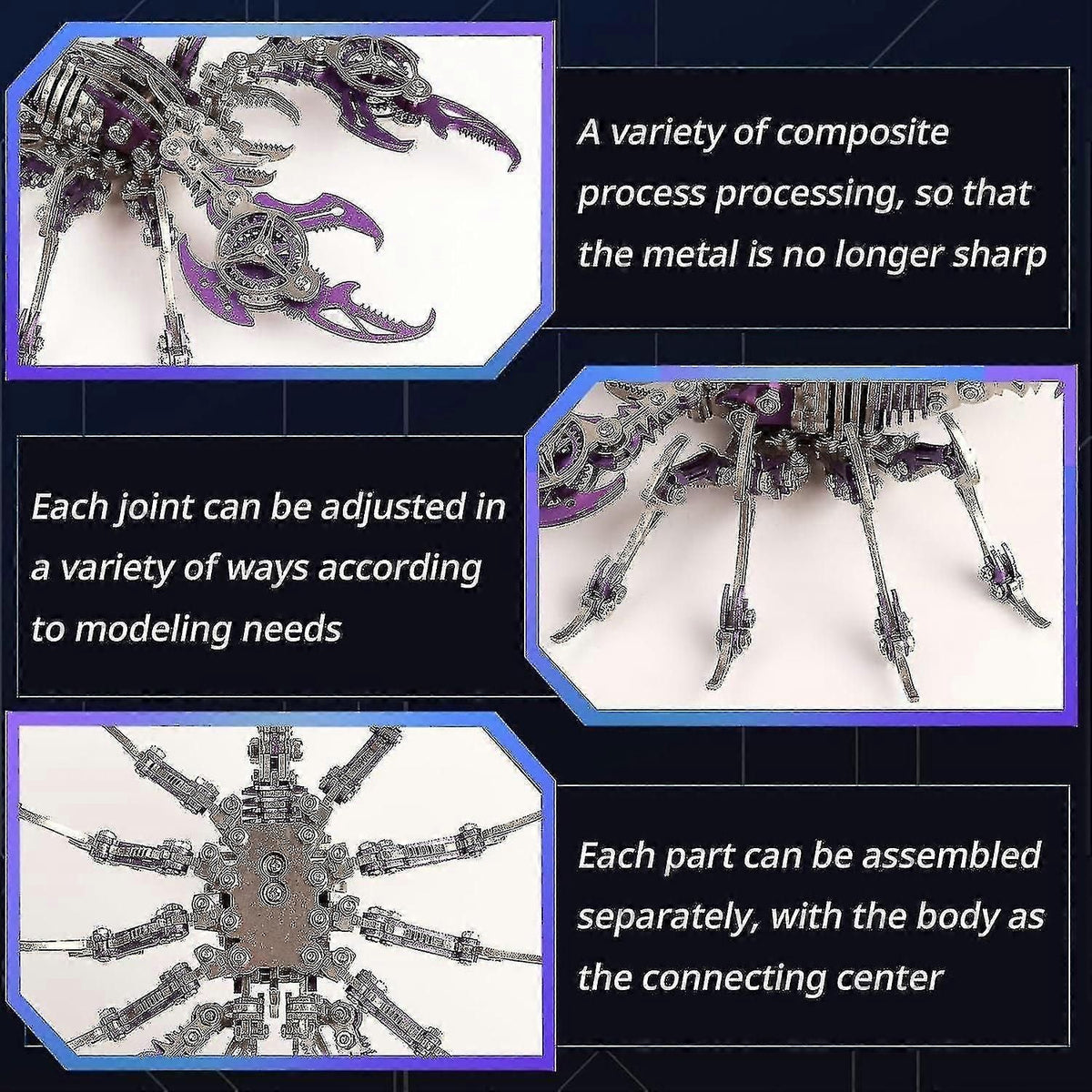 454 Pieces Scorpion 3d Metal Model Kits zxin