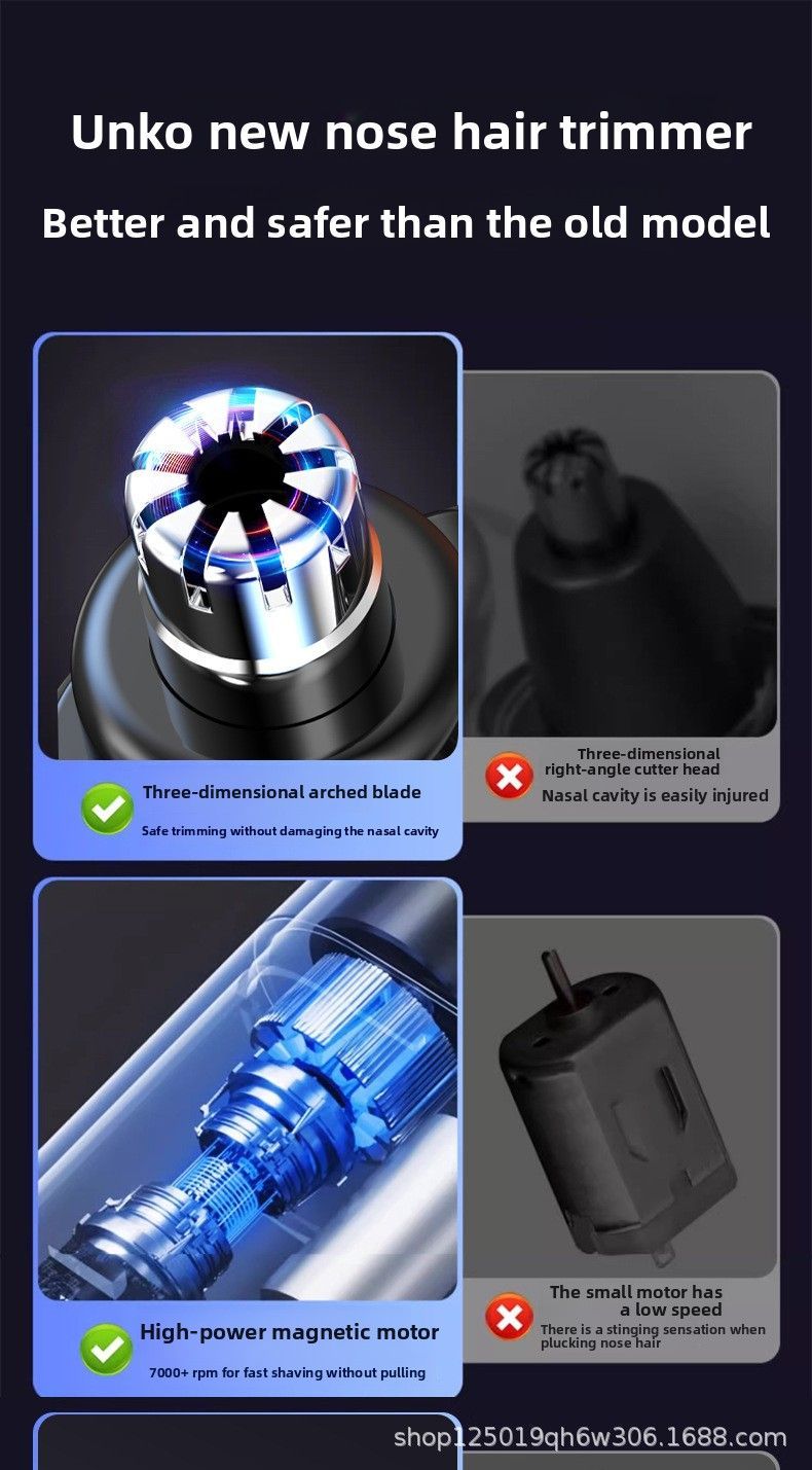 USB Nose Hair Trimmer with Digital Display