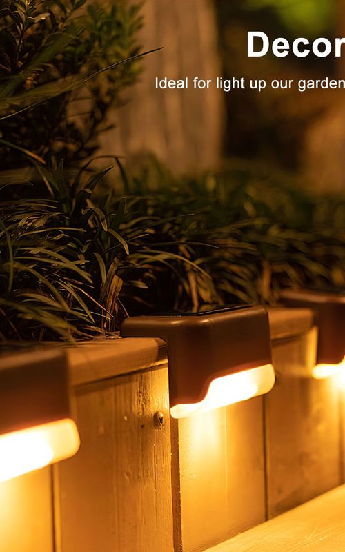 4 Pack Solar Deck Lights LED Solar Step Lights Waterproof Fence Lights For Outdoor Steps Fence