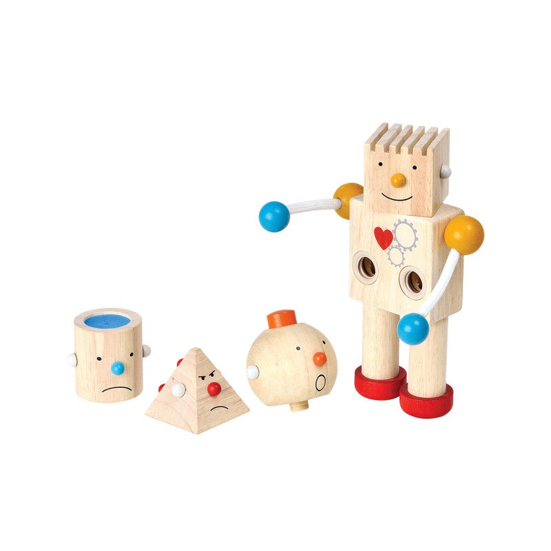 PlanToys Build-A-Robot — Wooden Robot Building Toy