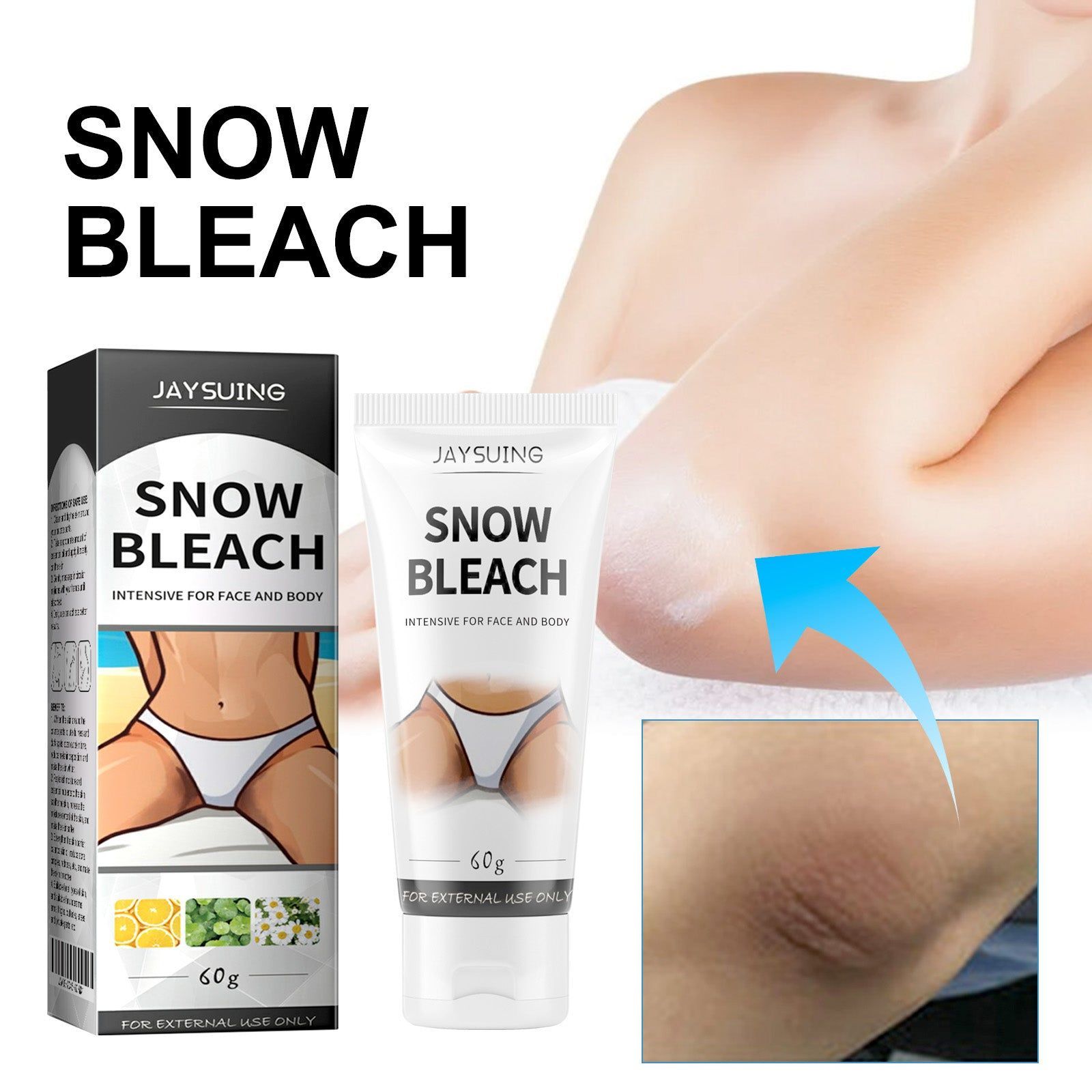 Brightening Body Care Cream for Dull Joints, Dark Spots, Moisturizing, Rejuvenating ,60g