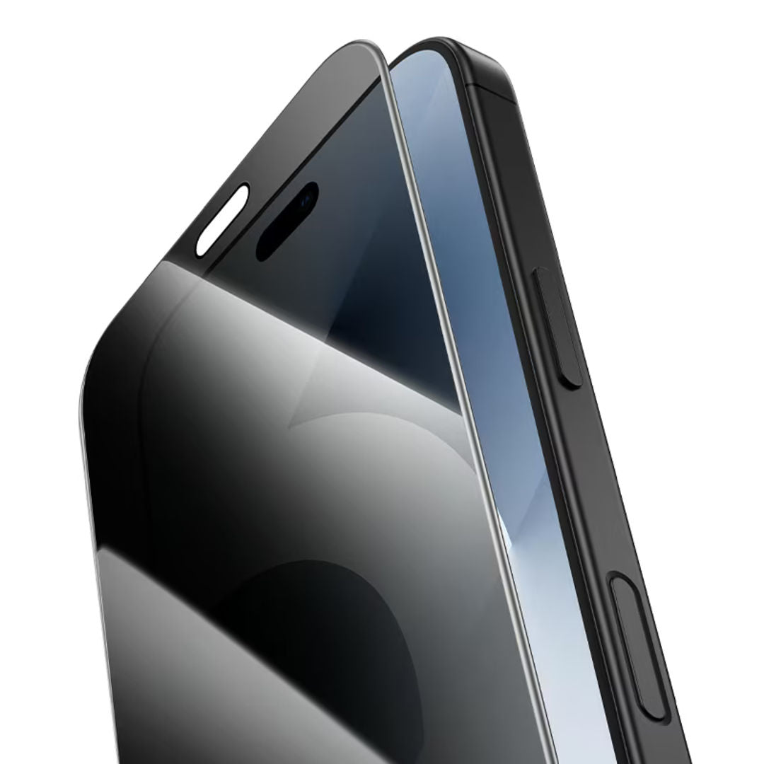 Hoco A44 Stainless Steel Frame Full Screen Anti-Spy Tempered Glass for iPhone 18 Pro Max, Privacy Protection, Stainless Steel Frame