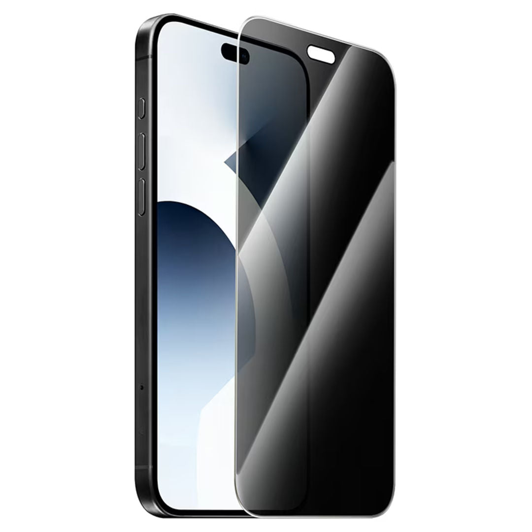 Hoco A44 Stainless Steel Frame Full Screen Anti-Spy Tempered Glass for iPhone 18 Pro Max, Privacy Protection, Stainless Steel Frame