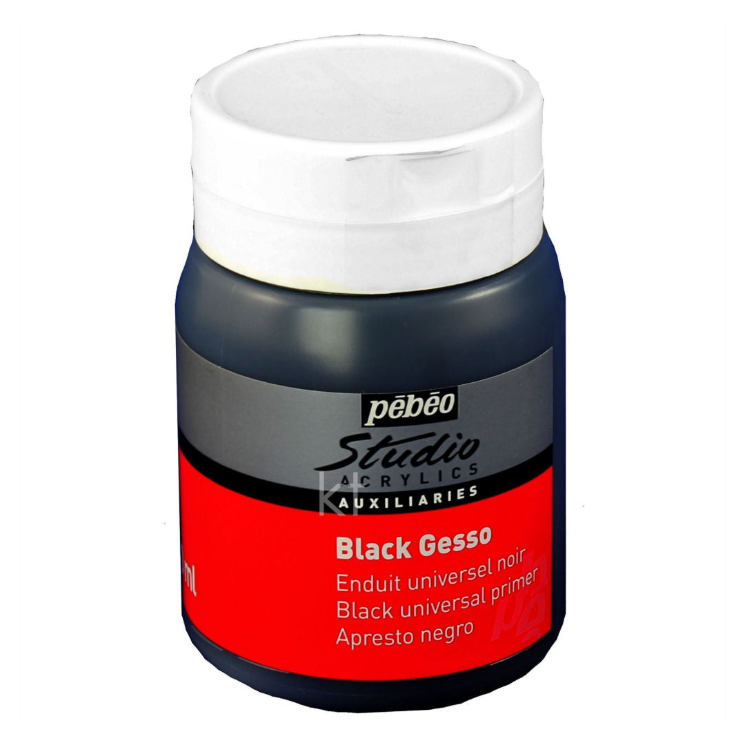 Pebeo Studio Acrylic Black Gesso, 500 ml, 524135 / 524136