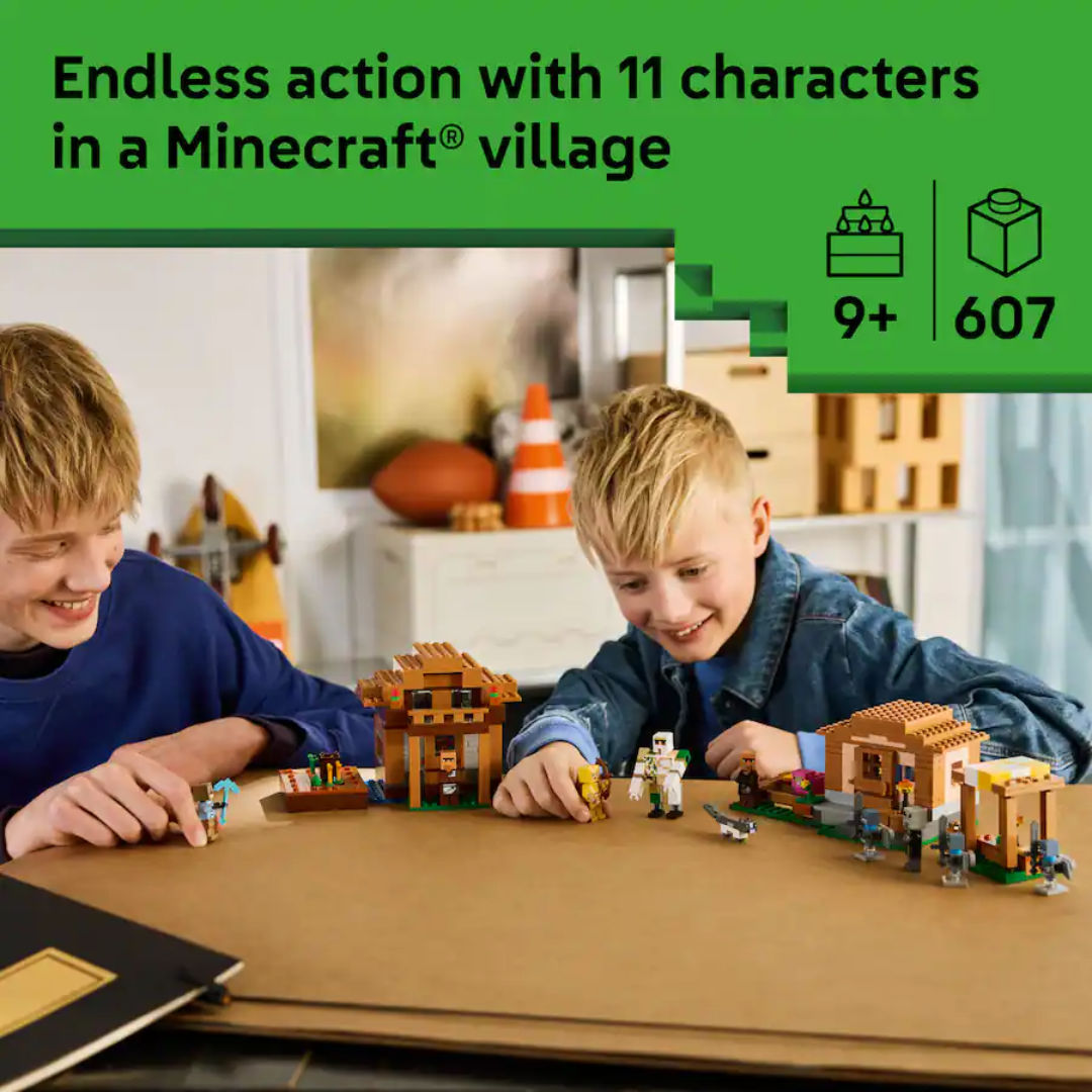 LEGO Minecraft The Evoker Village Attack Building Set, 607 Pieces, For Age 9+ Years