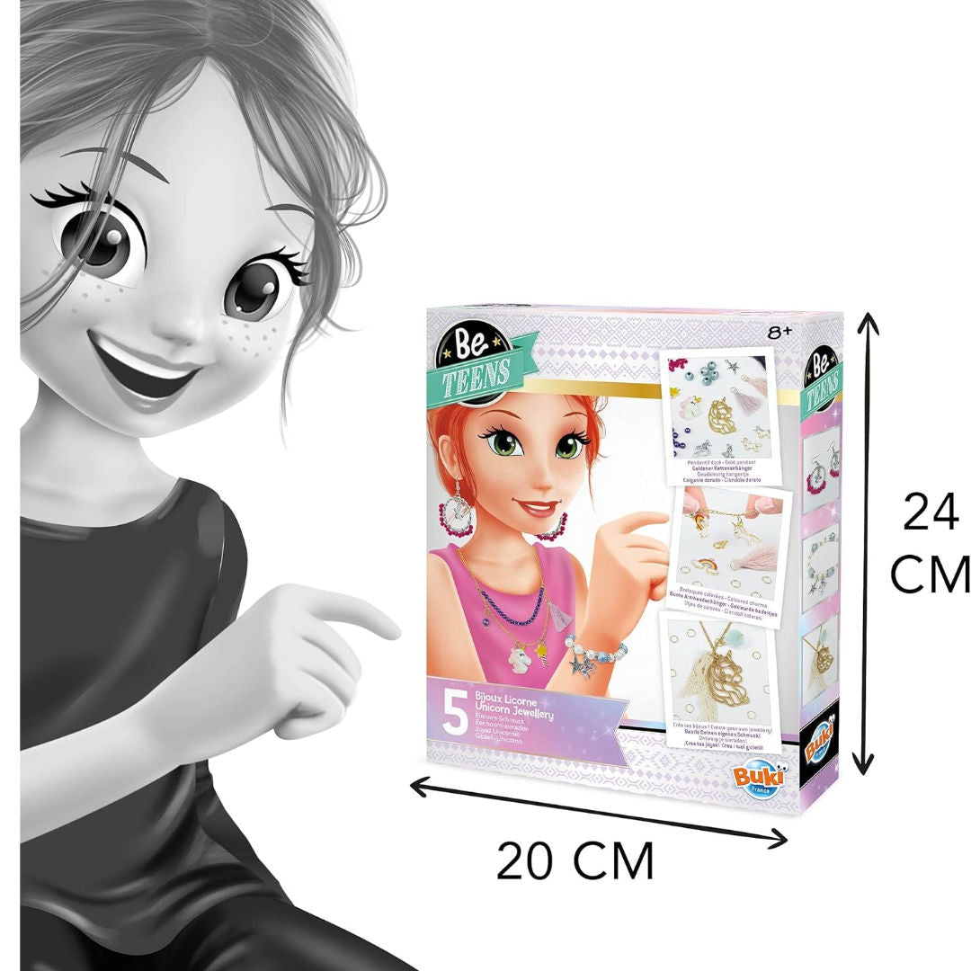 Buki France Be Teens Unicorn Jewelry Art DIY Kit, (59 Pieces)