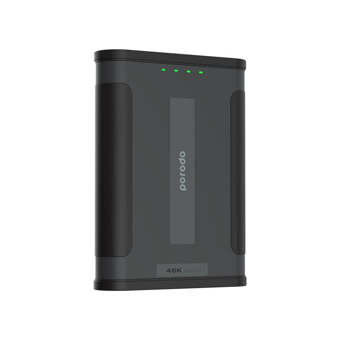 Porodo Outdoor Power Bank 48000mAh PD 60W with QC 3.0, DC Output & Flashlight