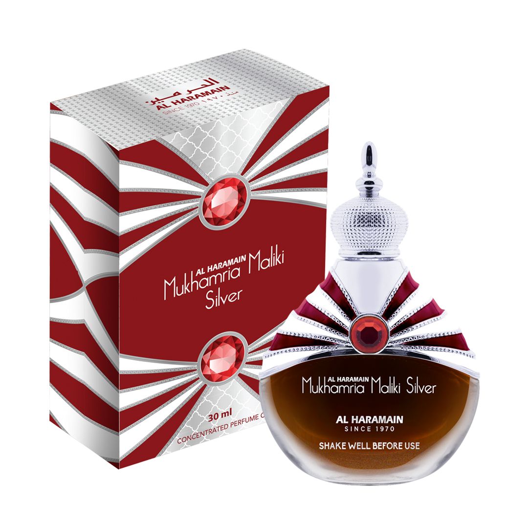 Al Haramain Mukhamria Maliki Silver, Premium Concentrated Perfume Oil, 30ml