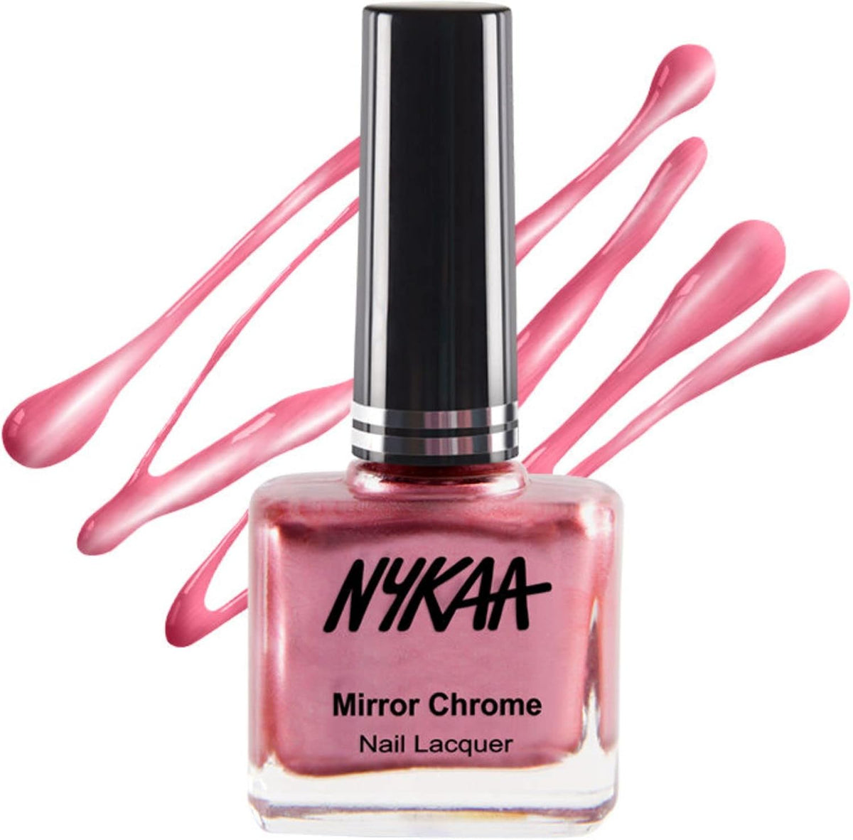 Nykaa Mirror Chrome Nail Lacquer Pink Pinwheel Shade No. 177