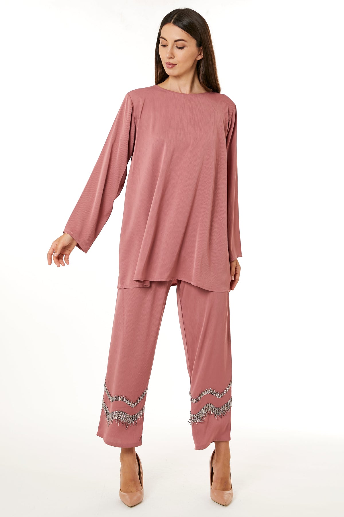 MOiSTREET Pink Zoom Top and Pants Set