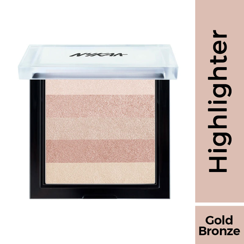 Nykaa Glow Goals! Shimmer Brick Highlighter Palette Good Old Gold
