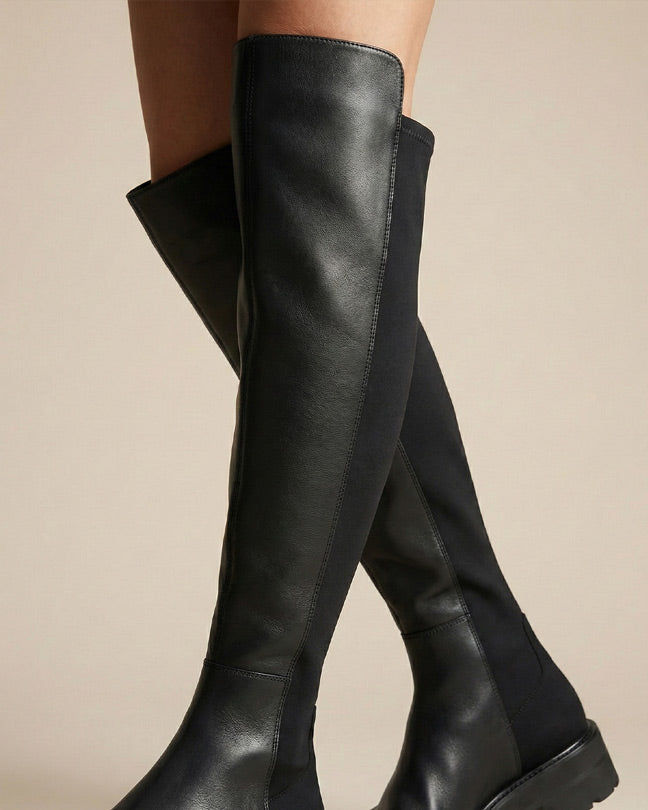 Stuart Weitzman ultralift 5050 Leather Black Over-the-Knee Boots
