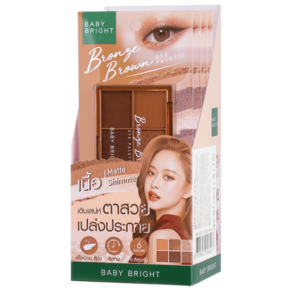 BRONZE BROWN EYE PALETTE 0.7G X 6COLORS BABY BRIGHT (M)