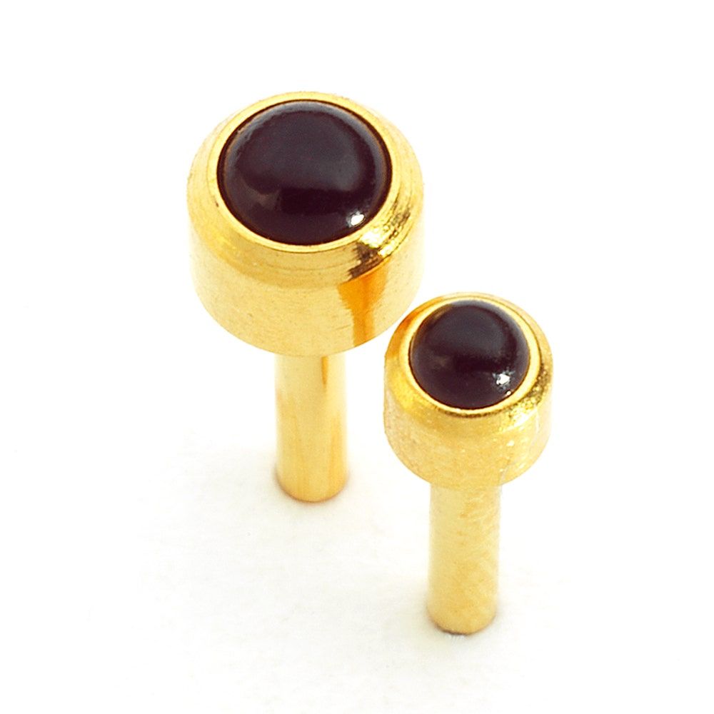 Caflon Singles Cabachon, Black Onyx Gold Plated Earring