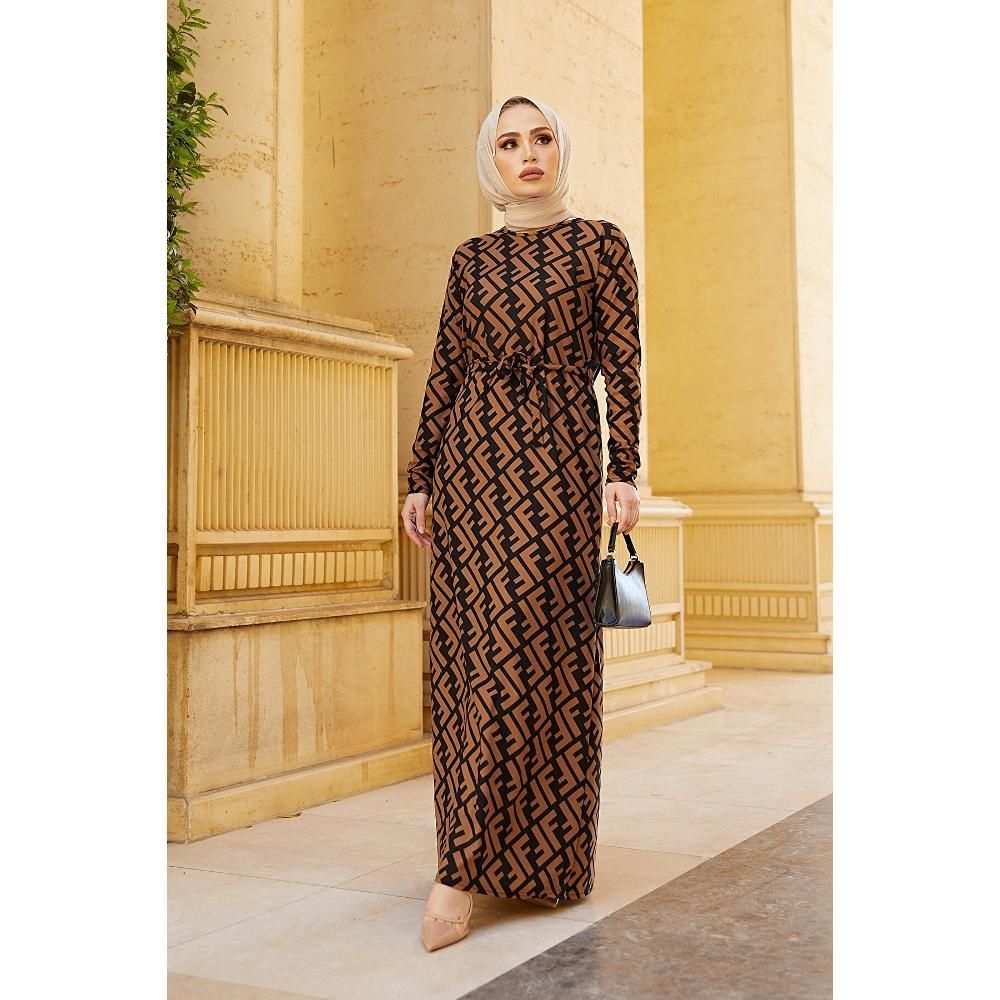 Women's Dress Lycra Knitted Fabric Long Dresses New Season