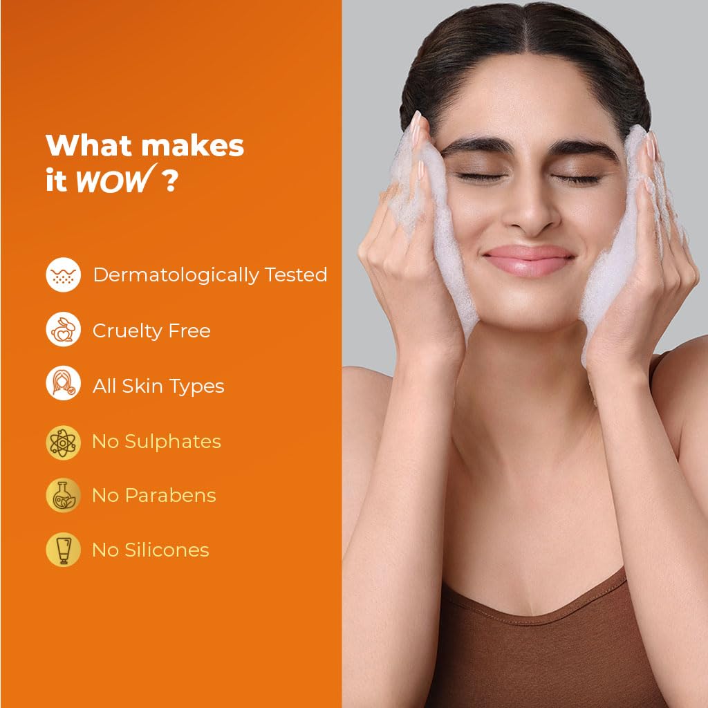 Wow Skin Science Brightening Vitamin C Face Wash No Parabens, Sulphate, Silicones & Color Pack Of 2 Net Vol 200ml