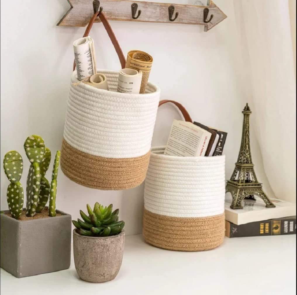 AIESY® 2 Pcs Set Beautiful Handcrafted Decorative Hanging Baskets
