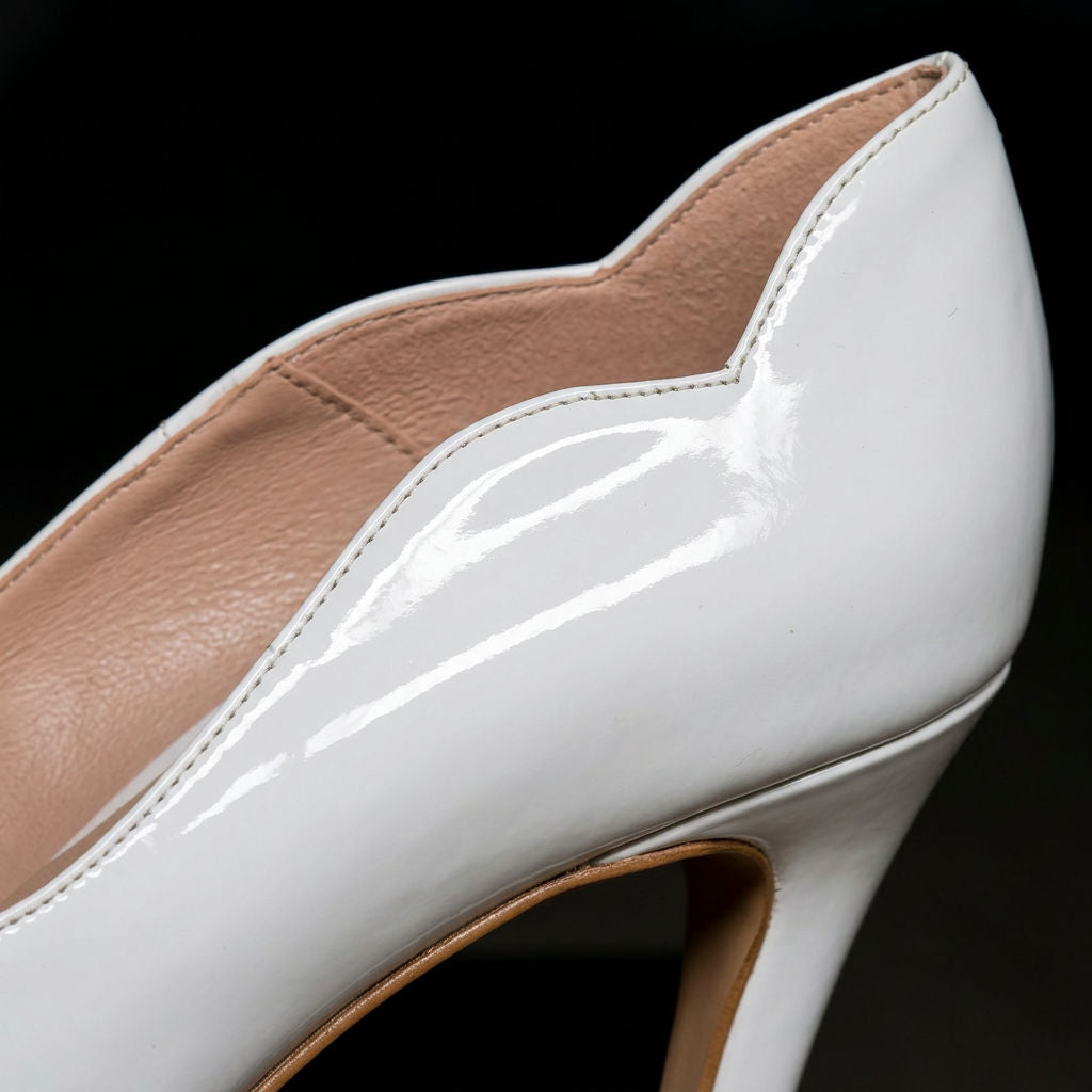 KOAN Onde Piane White Curved-Topline Stiletto Pump
