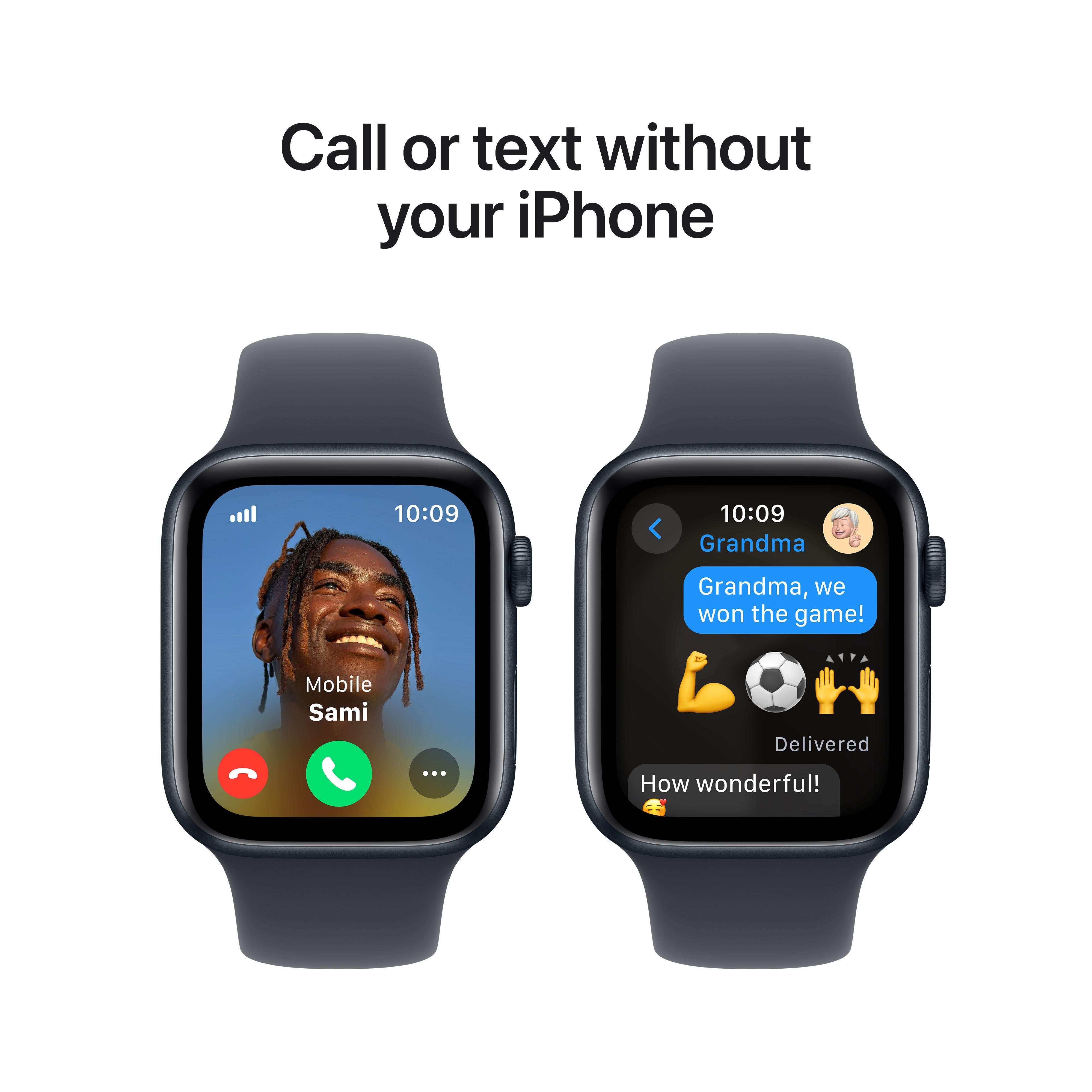 Apple Watch SE 2nd Gen GPS + Cellular, 44mm Midnight Aluminium Case with Midnight Sport Band S/M