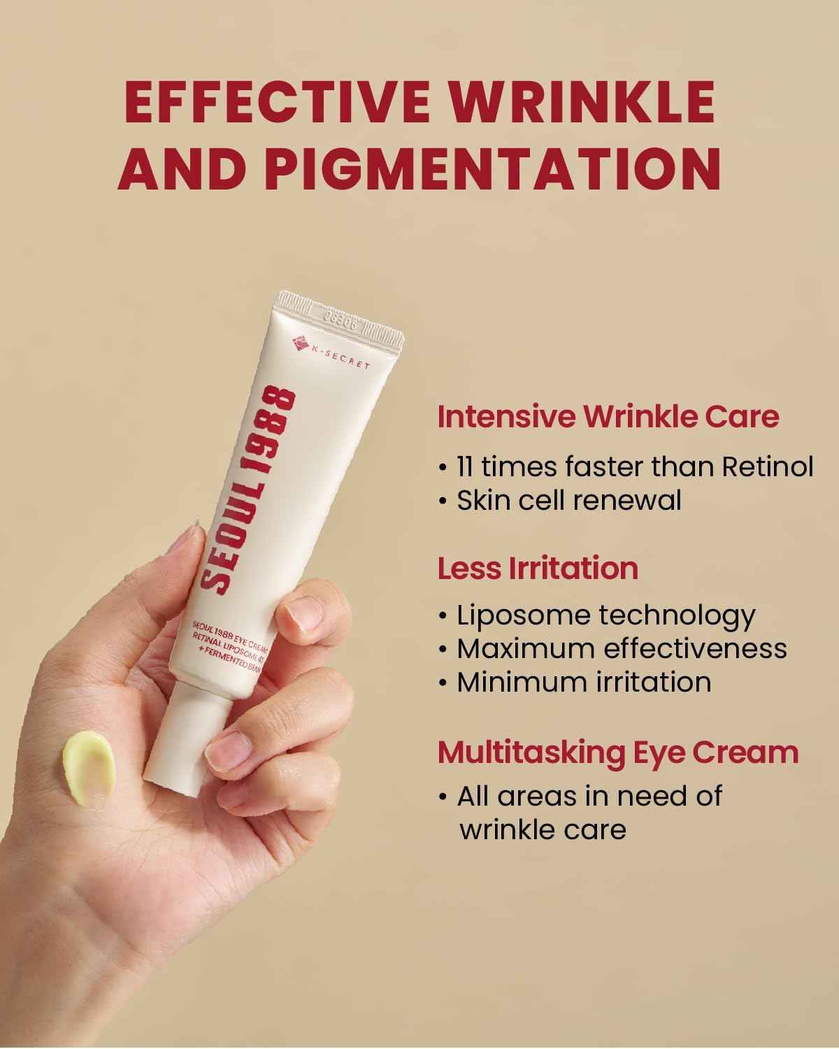 K-SECRET SEOUL 1988 Eye Cream : Retinal Liposome 4% + Fermented Bean 30ml