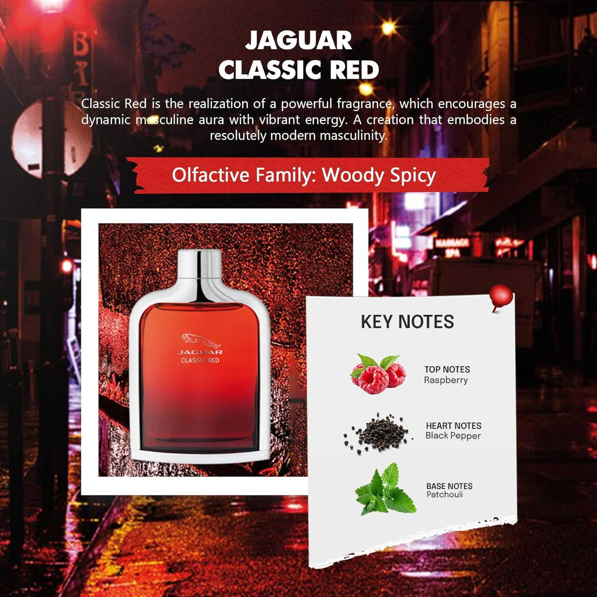 Jaguar Classic Red Eau De Toilette For Him, 100ml