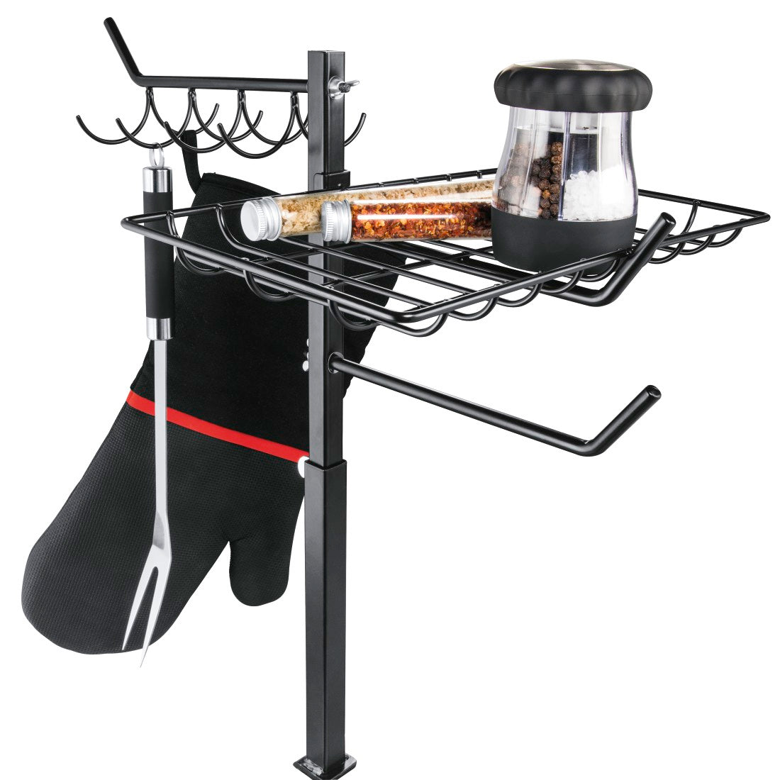 XAVAX 111591 Grill Organizer, height-adjustable 60 - 72 cm, black