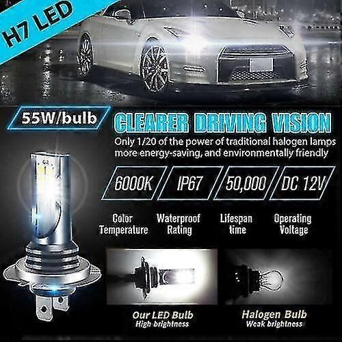4x H7 Led Headlight Bulb Kit High Low Beam 220w 60000lm Super Bright 6000k White zxin