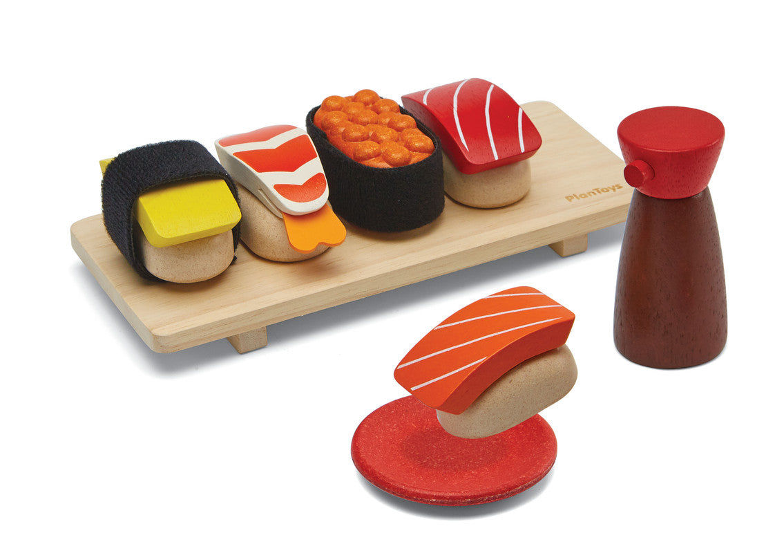 PlanToys Sushi Set — Wooden Pretend Play Food Set