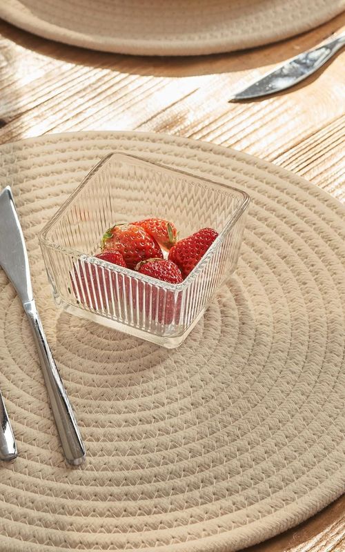 AIESY® Beautiful Round Woven Cotton Rope Placemats Set