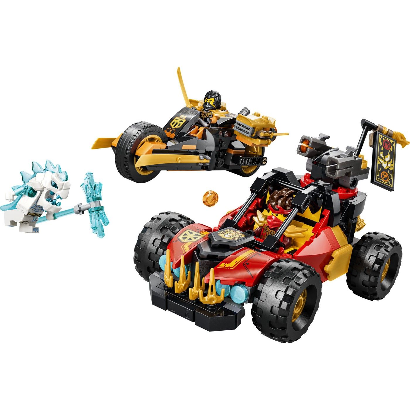 LEGO NINJAGO Kai and Cole's Combi Vehicles Building Set, 394 Pieces, Age 7+ Years