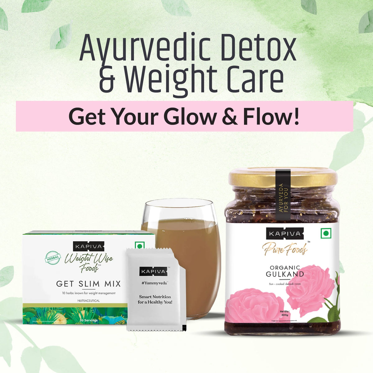 Kapiva Get Slim Mix (Powder)150 gms+Kapiva Organic Gulkand 300gms