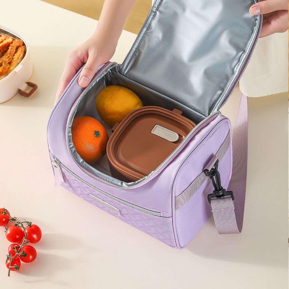 Insulated Lunch Bag with Shoulder Strap Thermal Food Storage Tote for Work Picnic and Travel