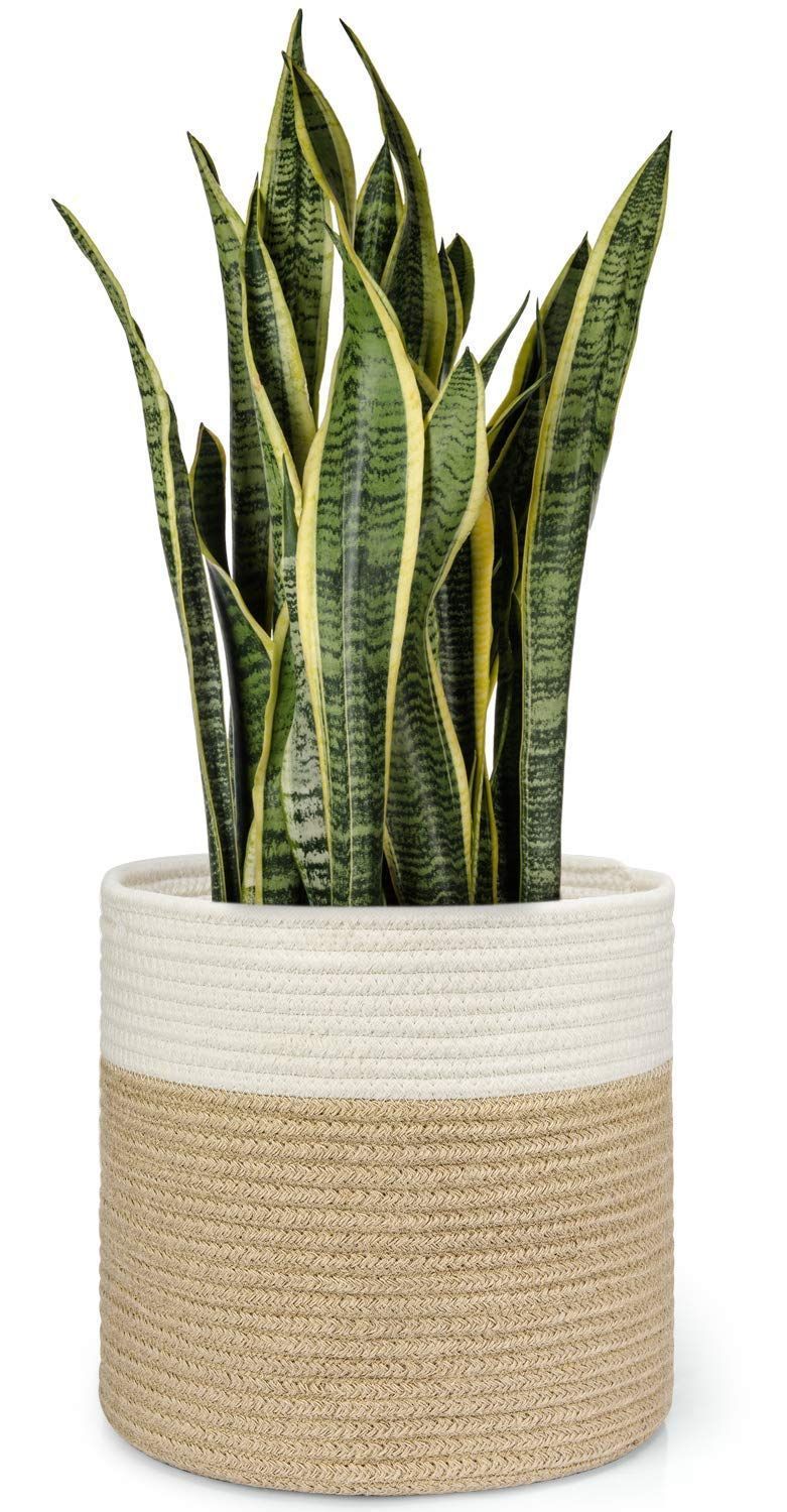 AIESY® Beautiful Jute Spliced Cotton Rope Plant Hanging Basket
