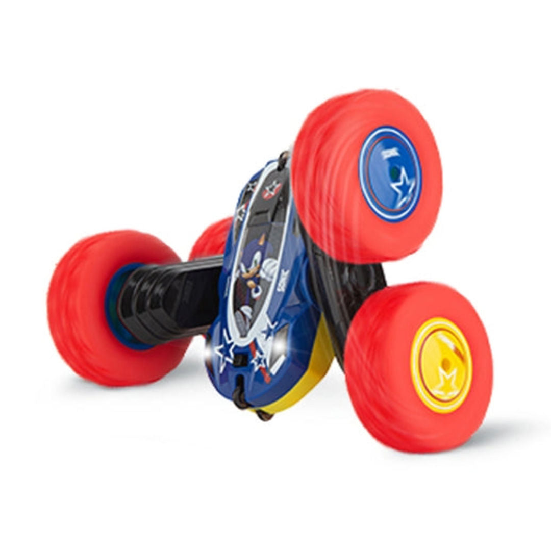 Carrera Turnator Sonic the Hedgehog Sonic vs Super Sonic Flipping RC Car 1:24, Red/Blue, 6+ year