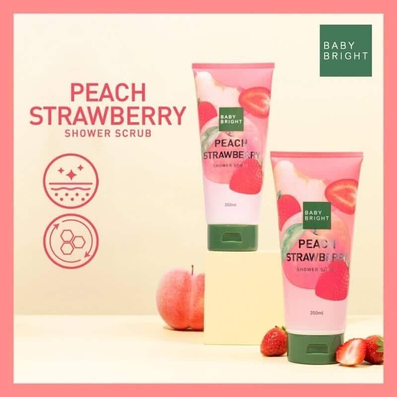 PEACH STRAWBERRY SHOWER SCRUB 350ML BABY BRIGHT (B)