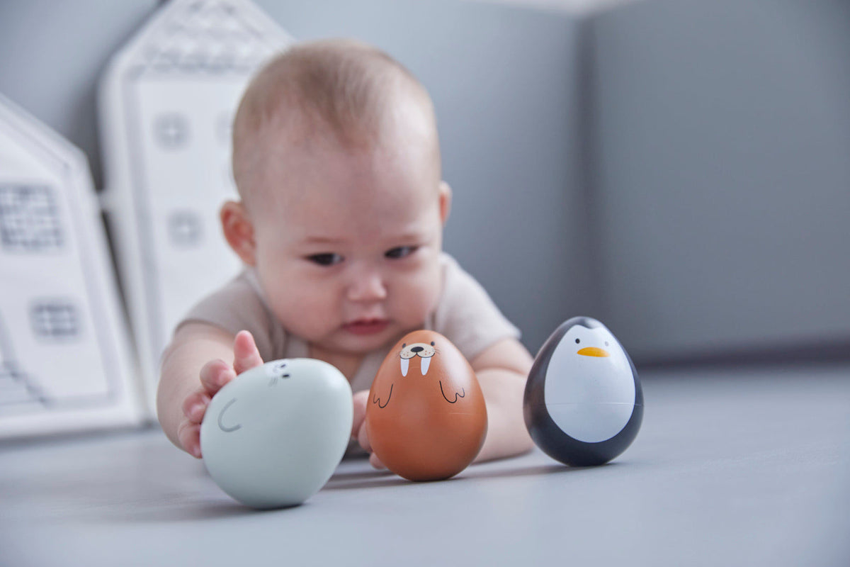 PlanToys Walrus Wobbler — Wooden Baby Toy