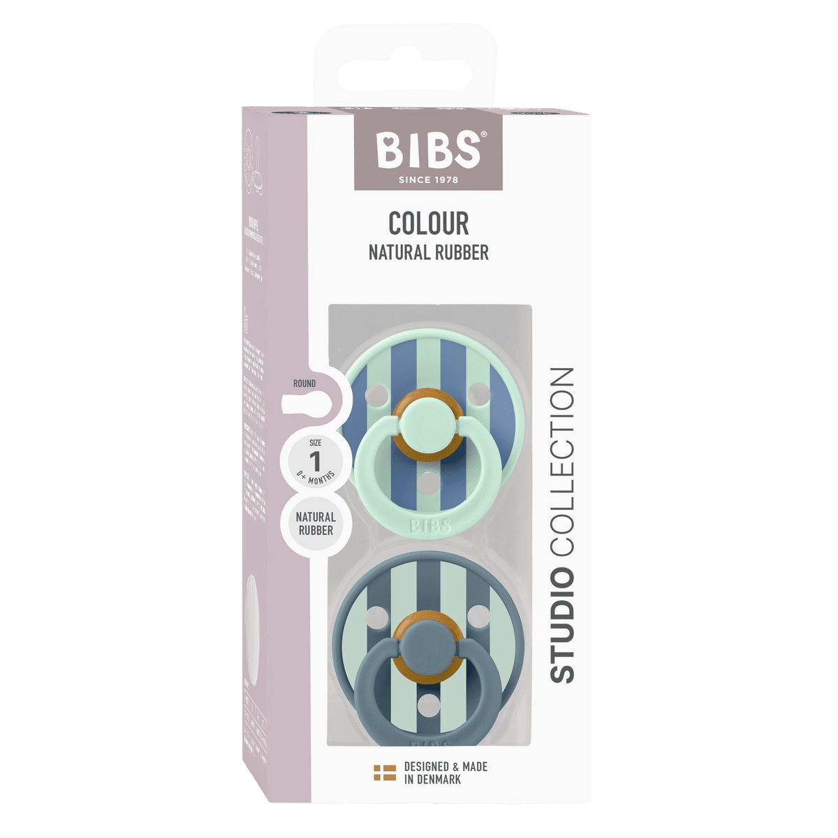 Bibs Pacifier Size 1-Baby 0-6M (2pcs)-Studio Colour -Nordic Mint Petrol Mix