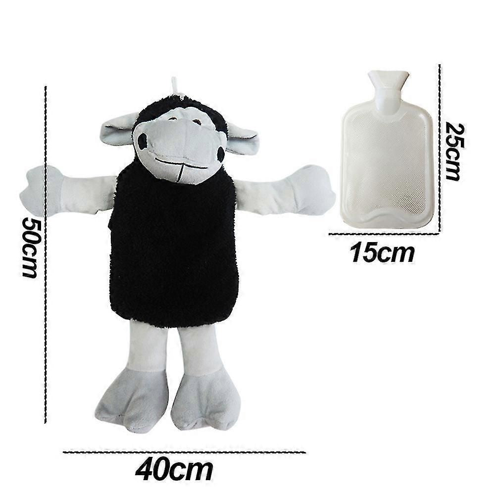 Premium Classic Rubber Hot Or Cold Water Bottle With Cute Stuffed Animal Cover