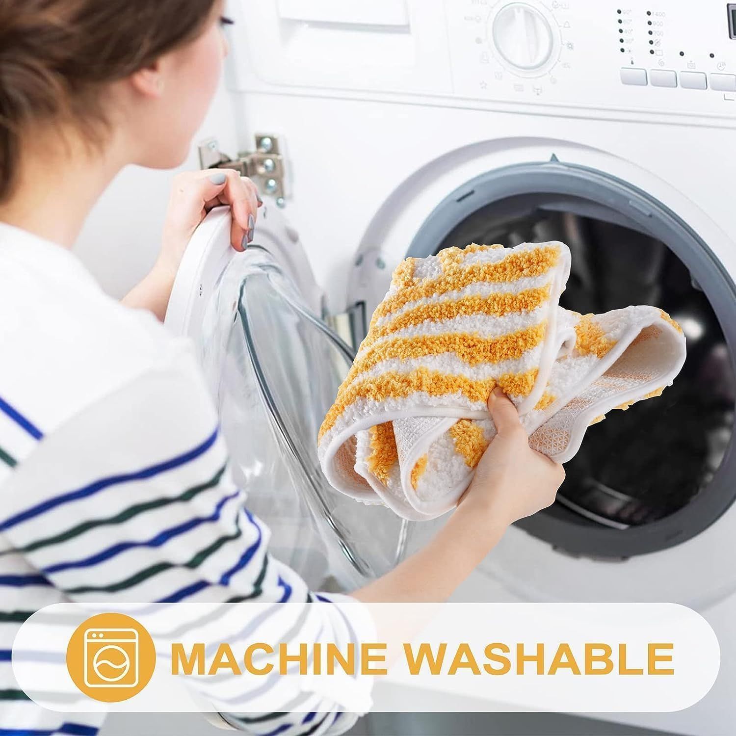 AIESY® Beautiful Machine Washable Sunrise Soft Bath Mats