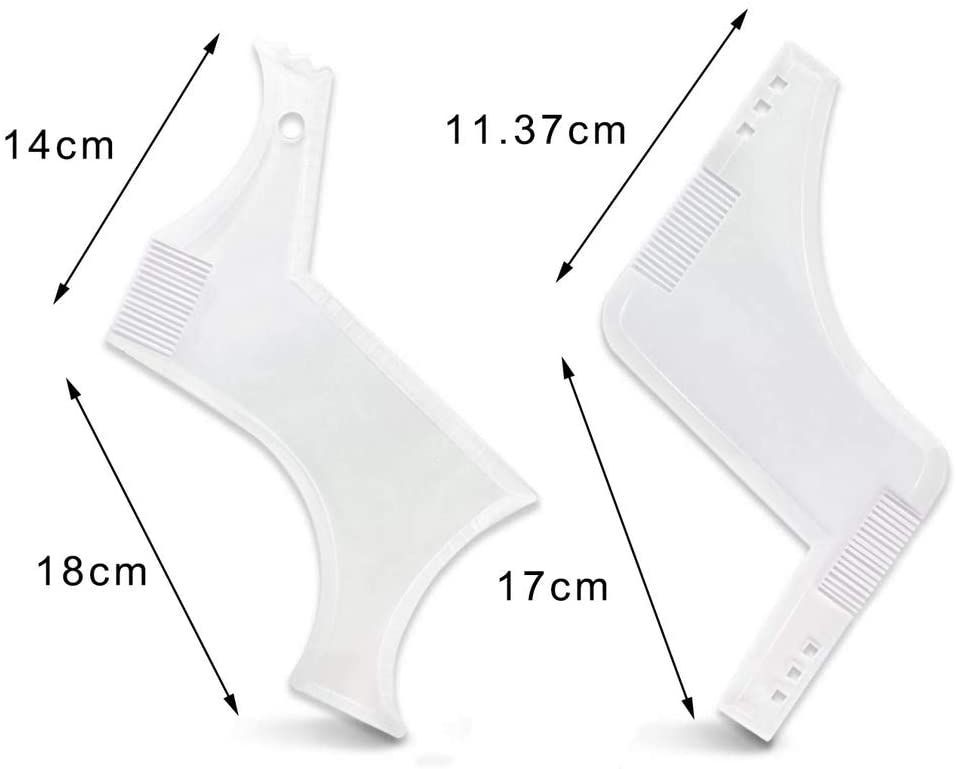2 Pack Beard Shaping Comb Symmetric Beards Shaper Styling Trim Template Facial Hair Grooming Tool